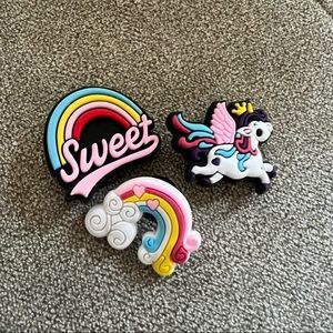 Pink Girly Rainbows and Unicorn Croc Charms